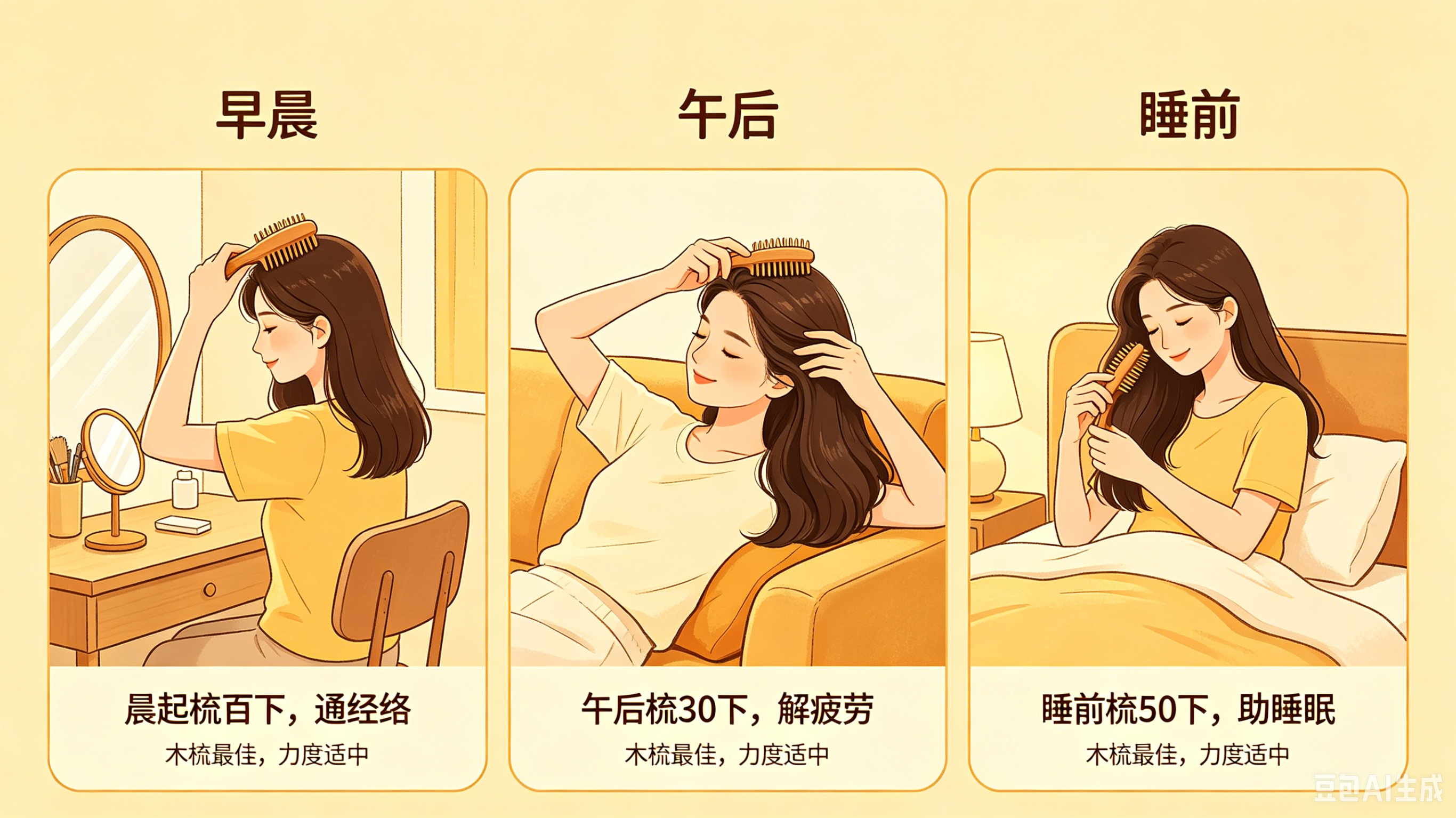 一日三梳健身法 