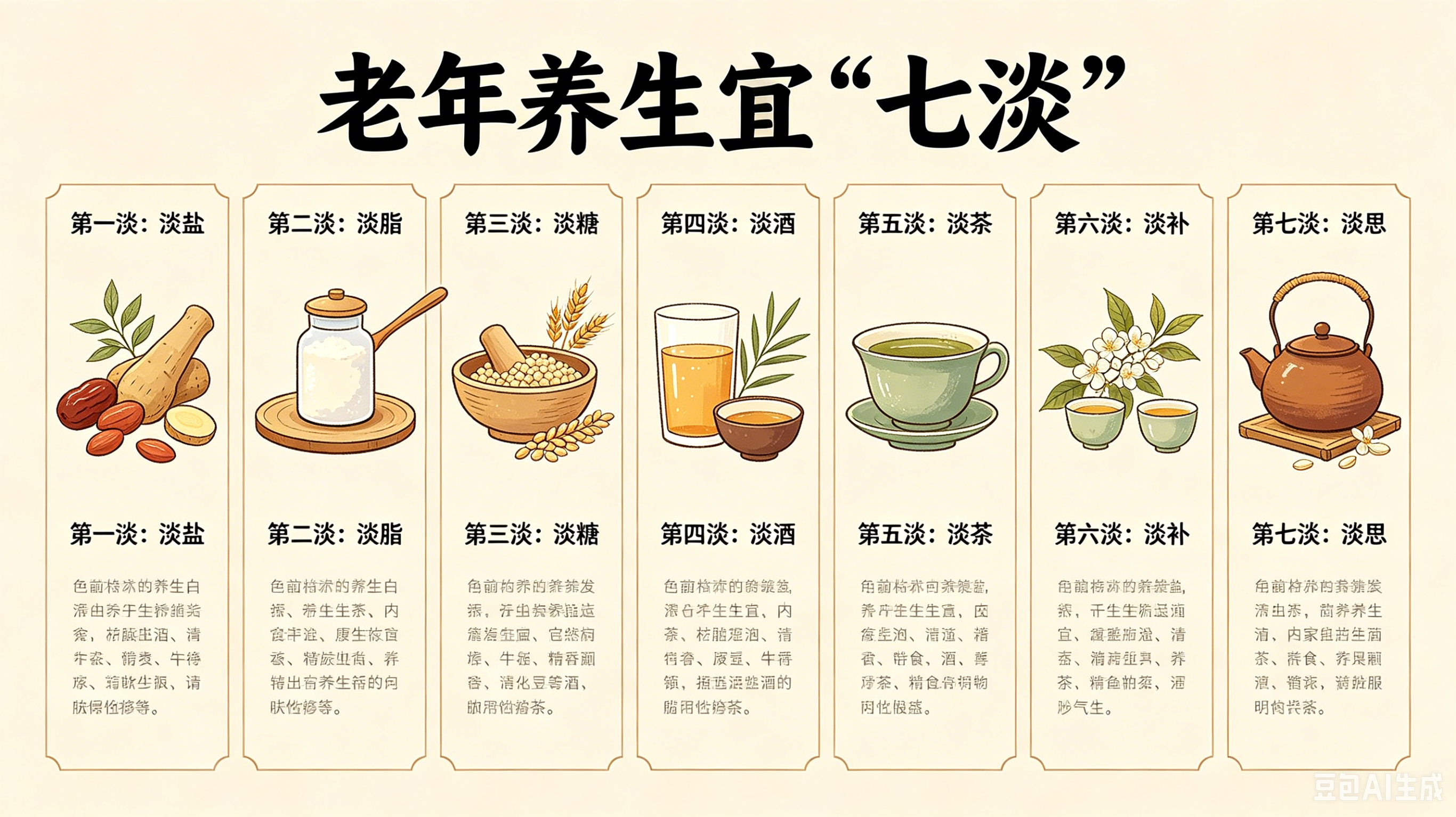 老年养生宜“七淡”