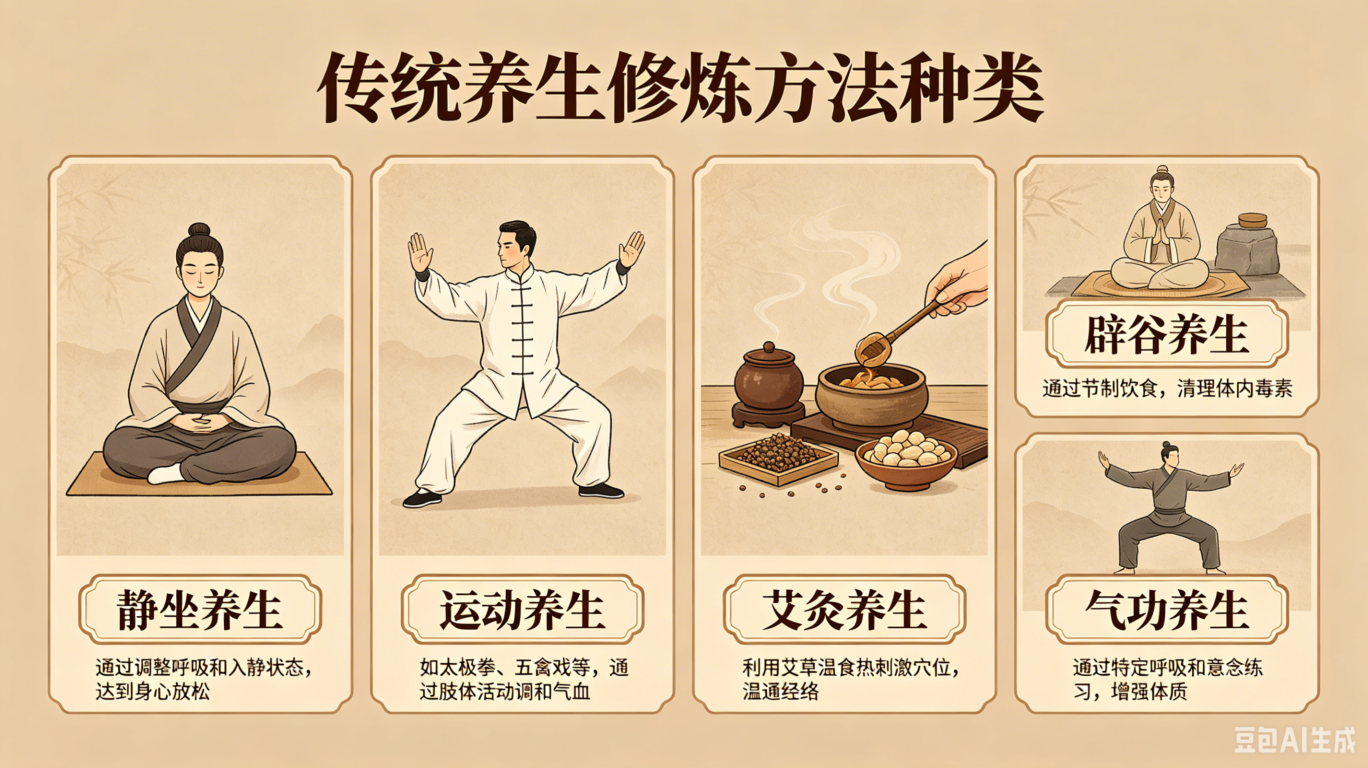 传统养生修炼方法的种类 