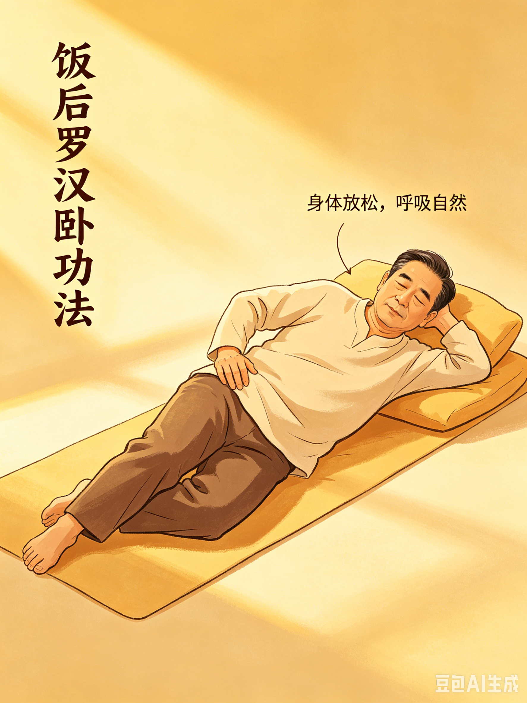 饭后罗汉卧功法简效宏 