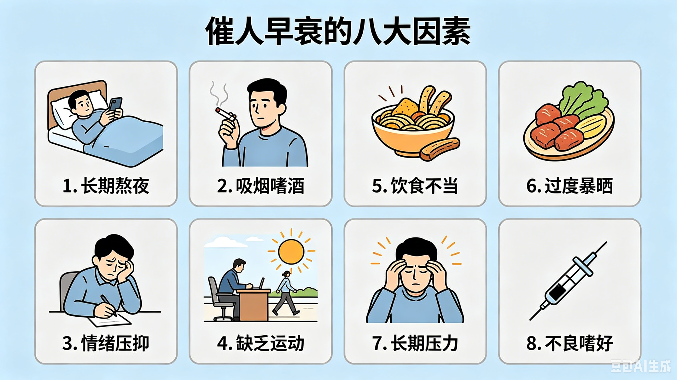 崔人早衰的八大因素