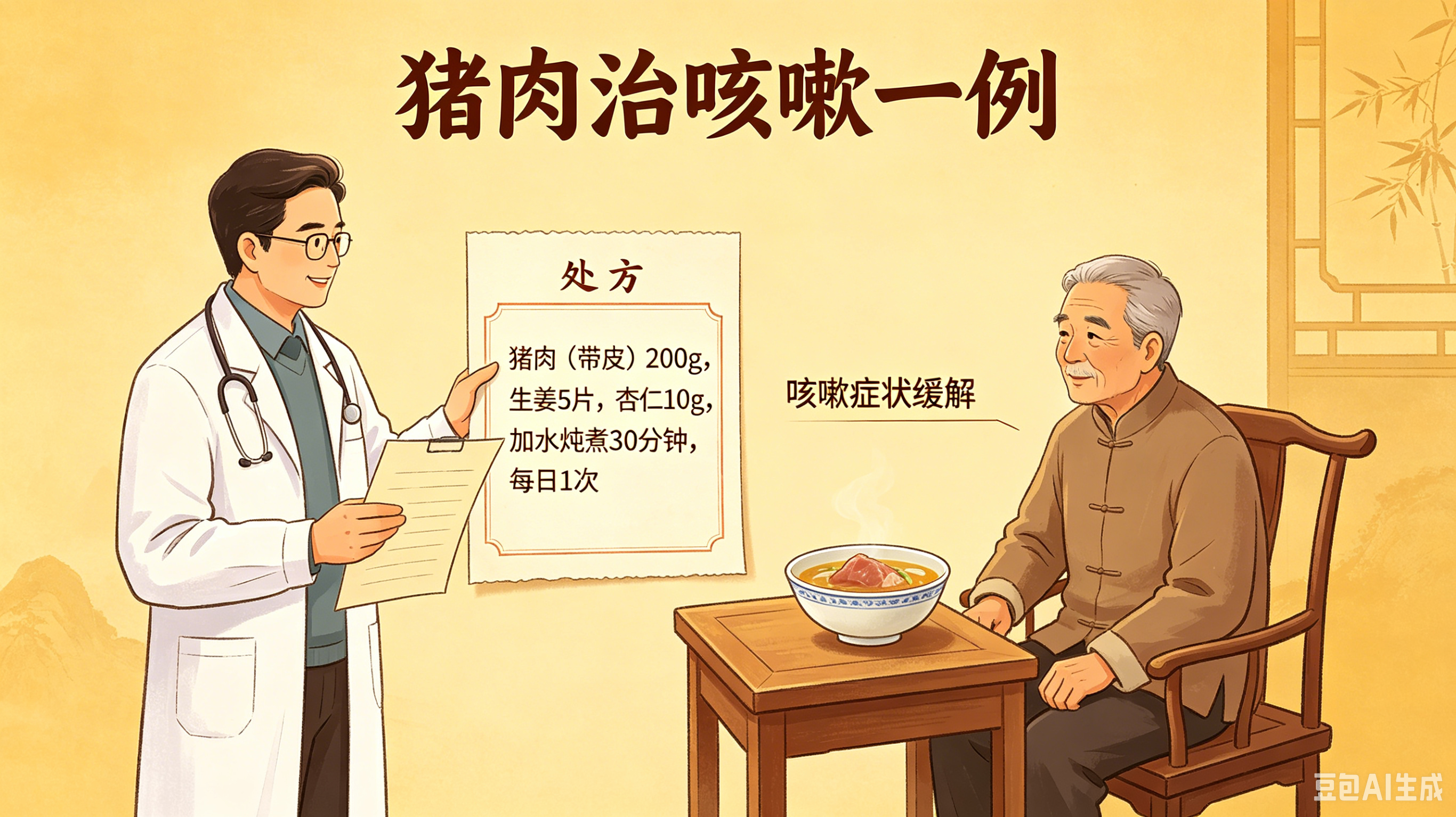 猪肉治咳嗽一例