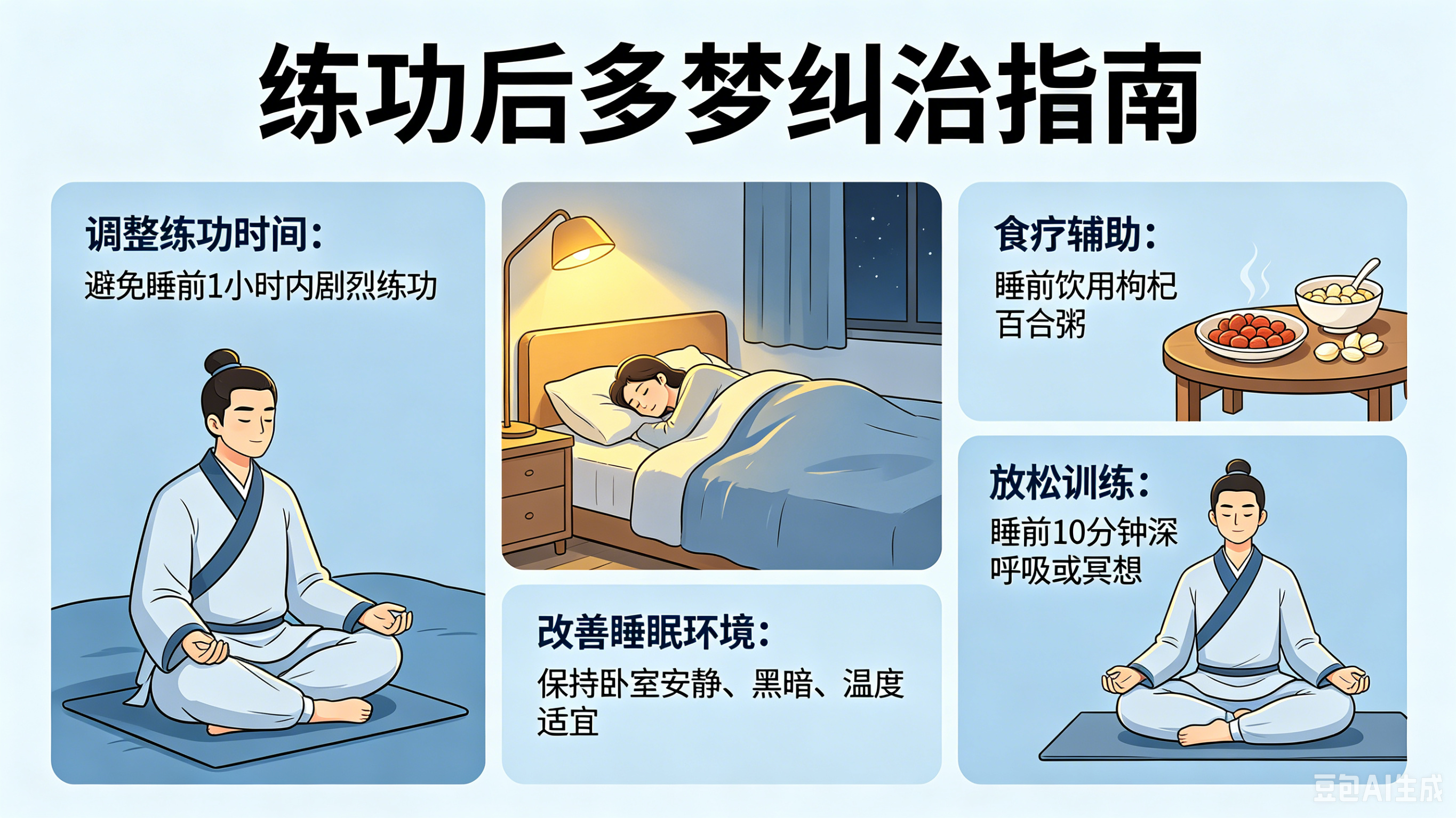 练功后出现多梦怎样纠治？