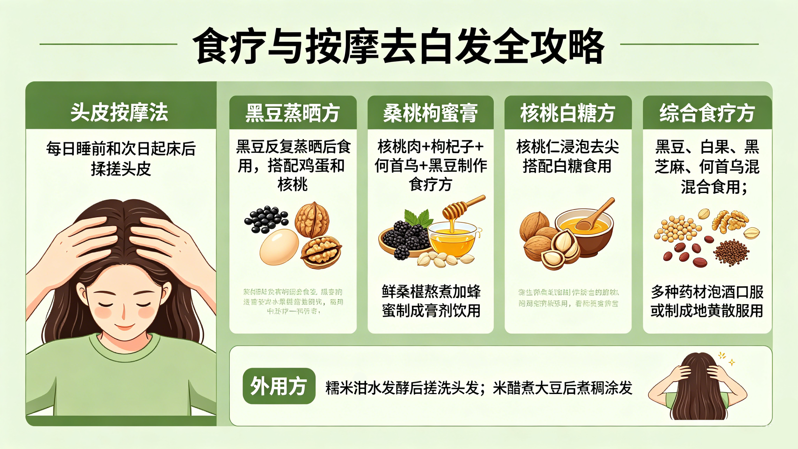 食疗去白发  