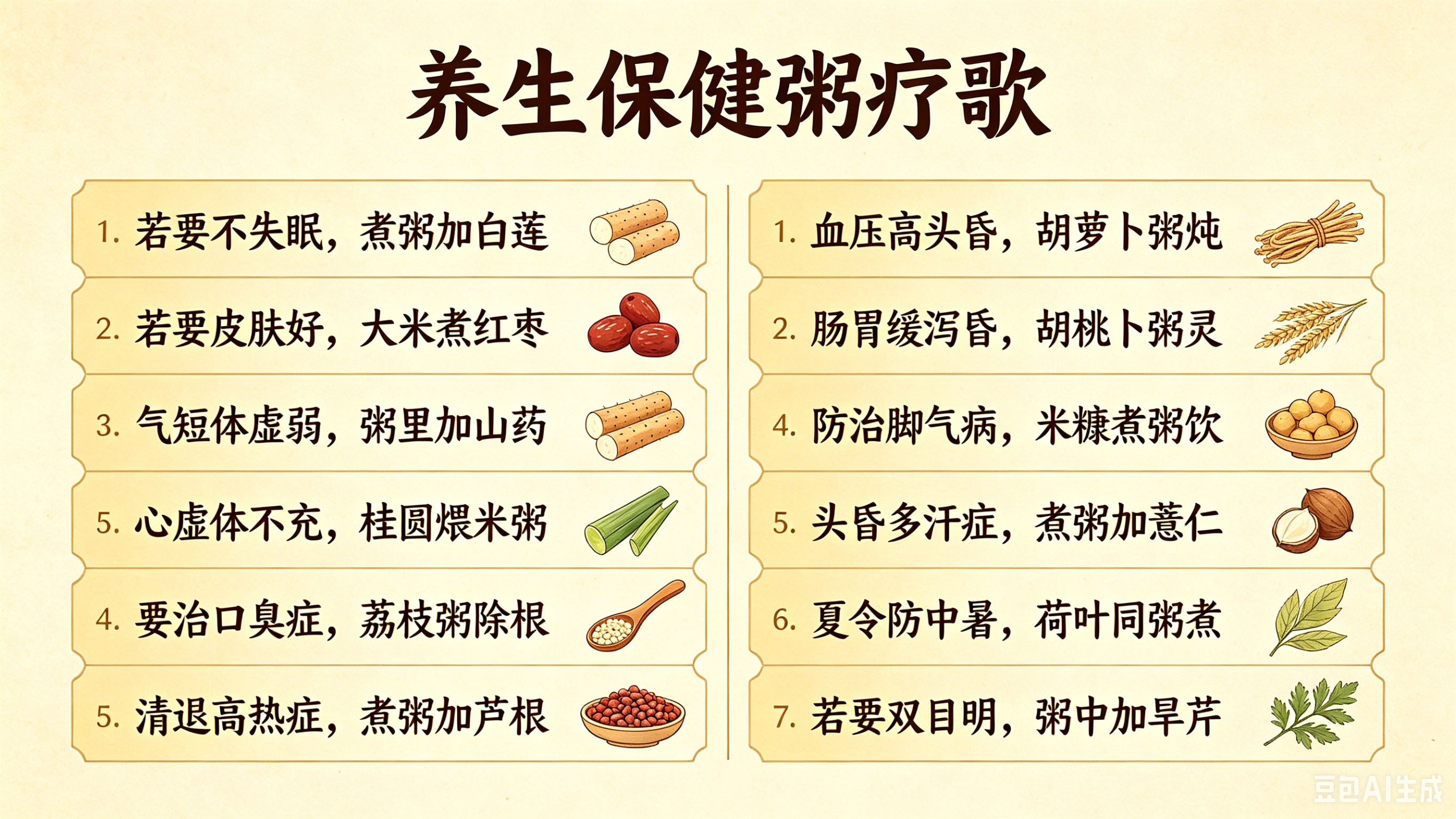 养生保健《粥疗歌》