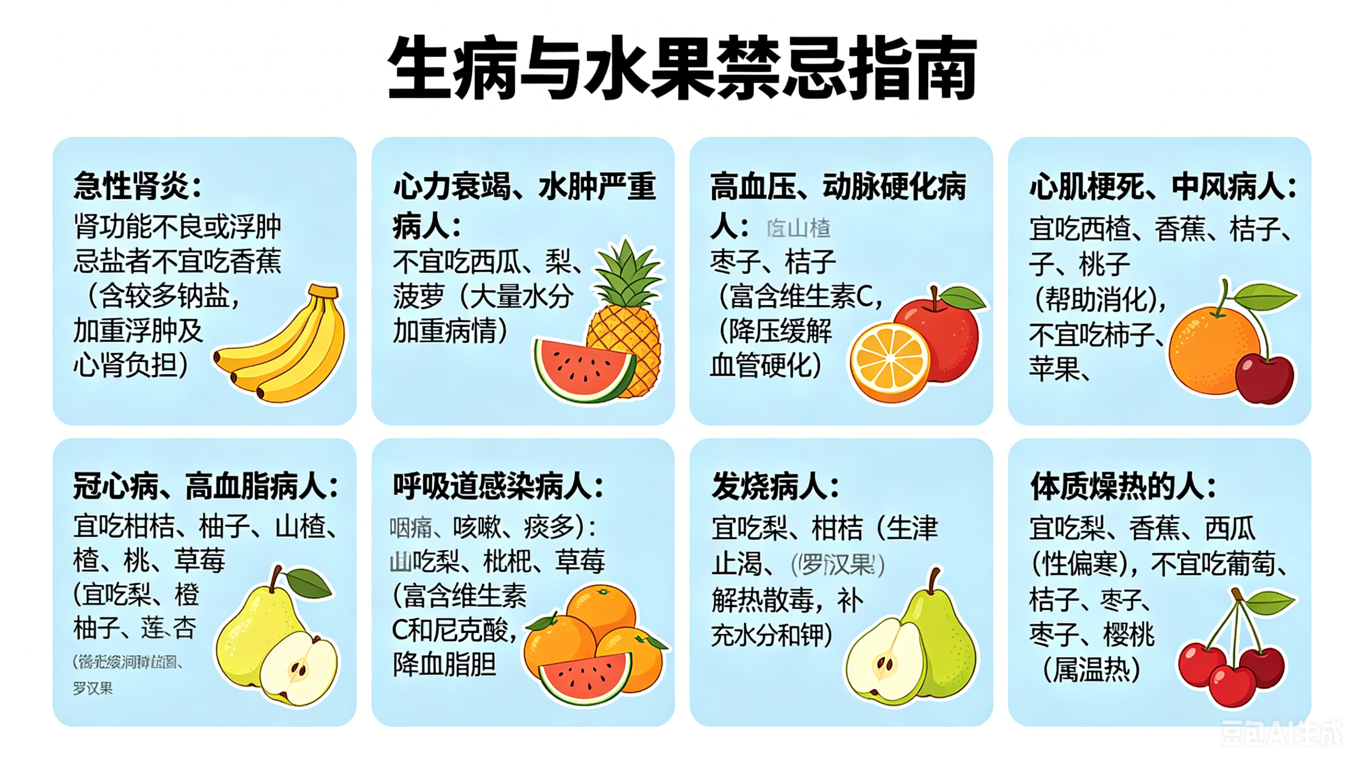 生什么病，吃什么水果 