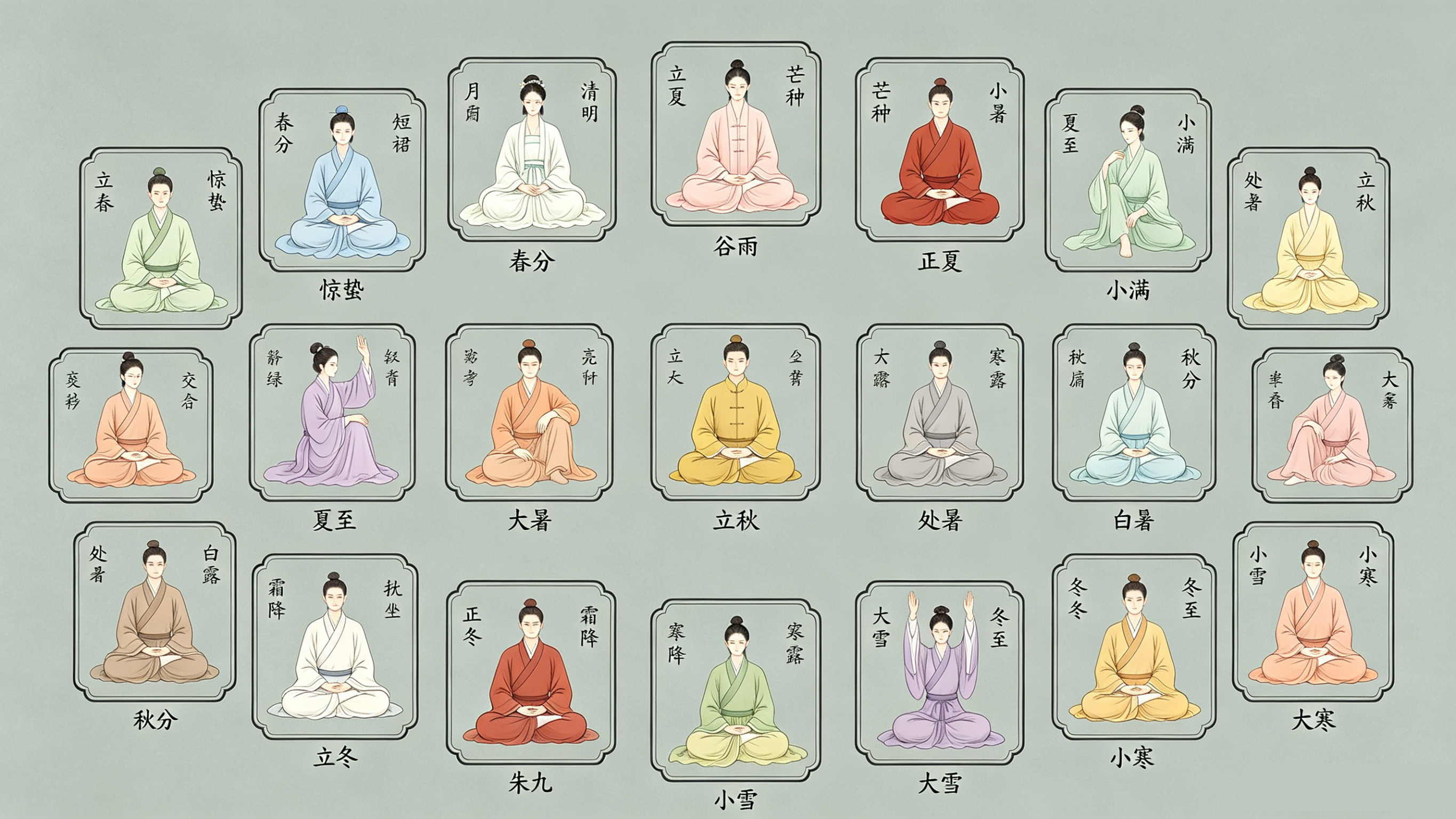 二十四节气坐功祛病图